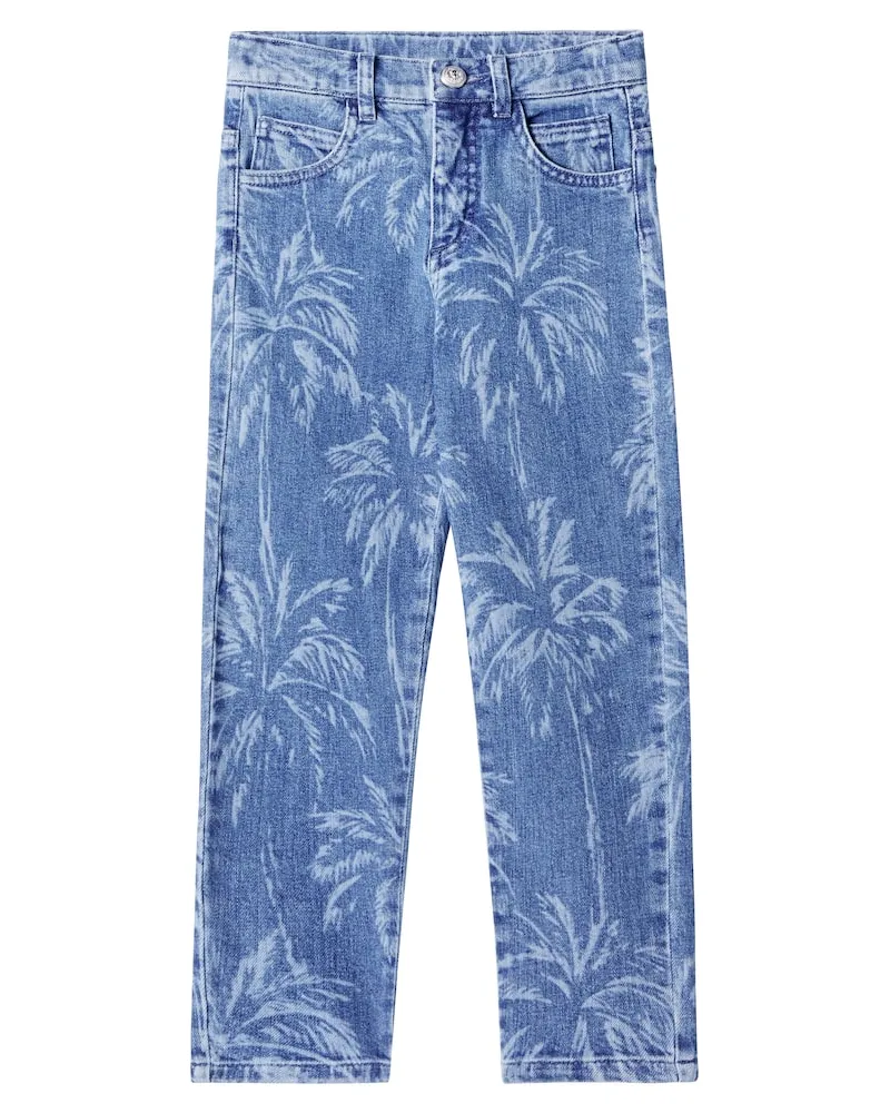 Balmain Bedruckte Jeans Blau