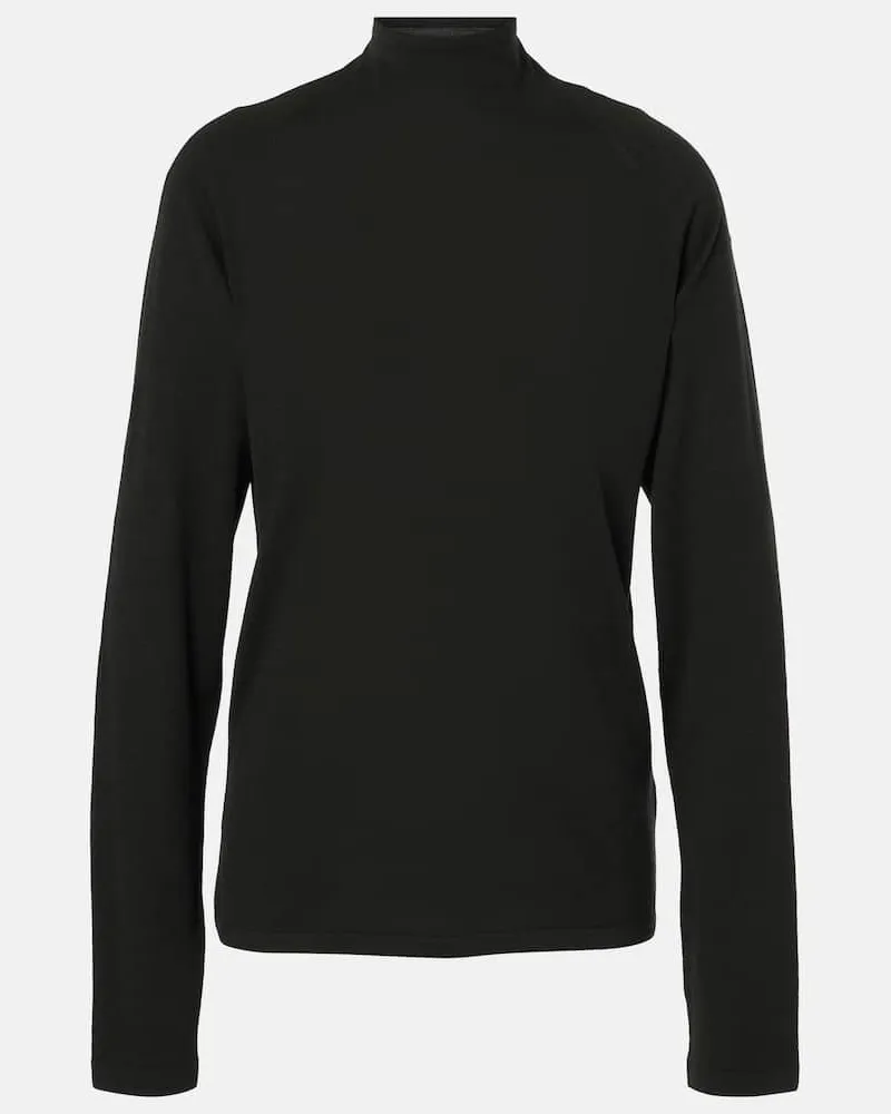 The Row Top Honna aus Wolle Schwarz