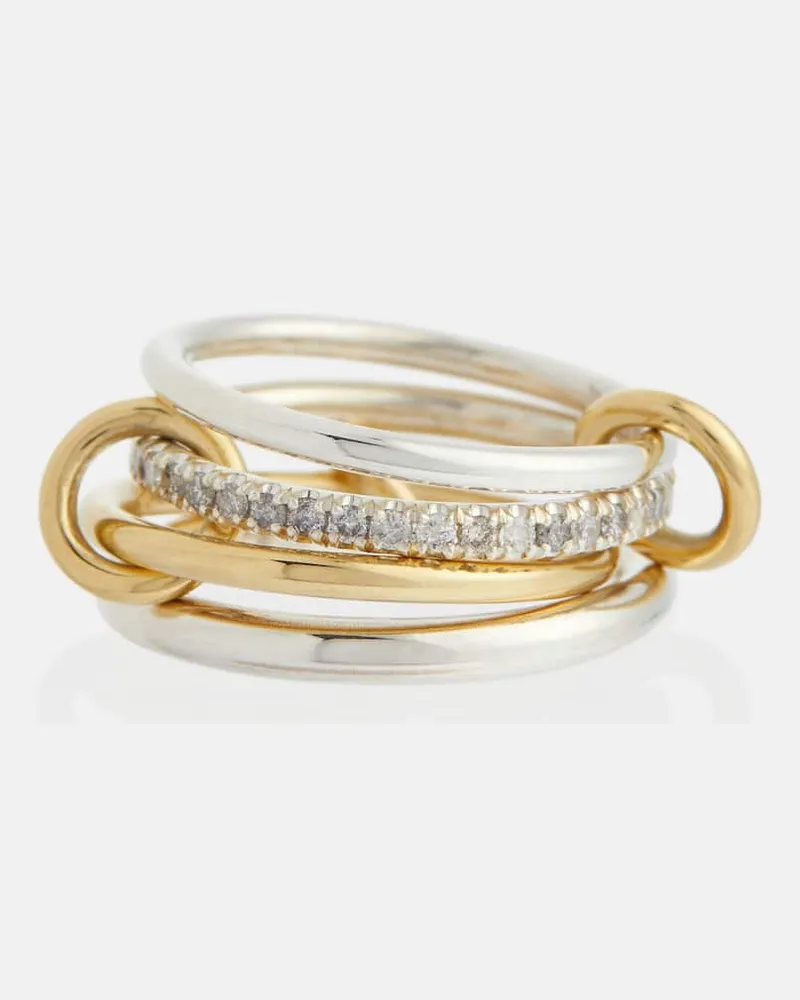 Spinelli Kilcollin Ring Nimbus aus 18kt Gelbgold und Sterlingsilber mit Diamanten Gold