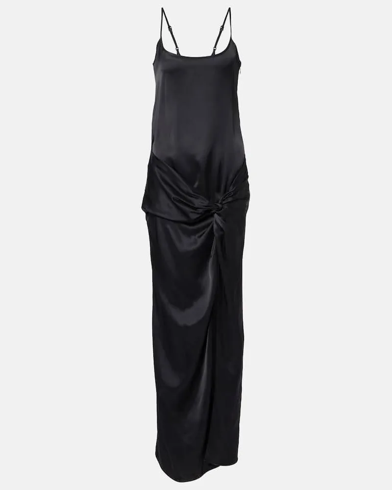 ATTICO Slipdress aus Satin Schwarz
