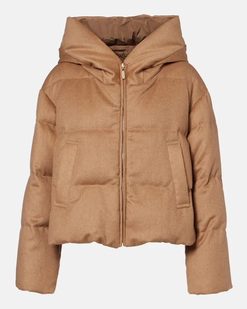 Max Mara Wendbare Daunenjacke Dalia aus Kamelhaar Beige