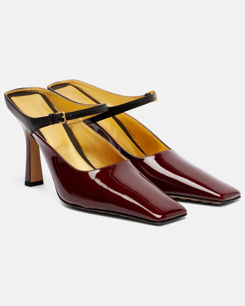 Bottega Veneta Mules aus Lackleder Burgund