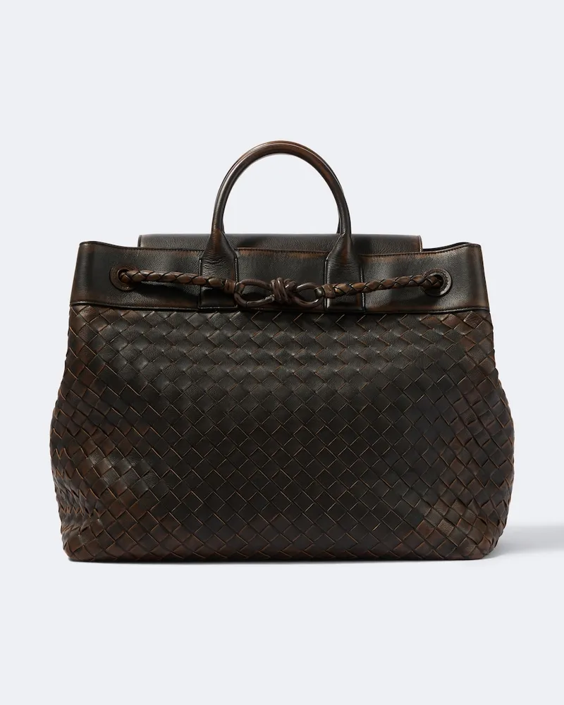 Bottega Veneta Tote Bag Andiamo Voyager aus Leder Braun