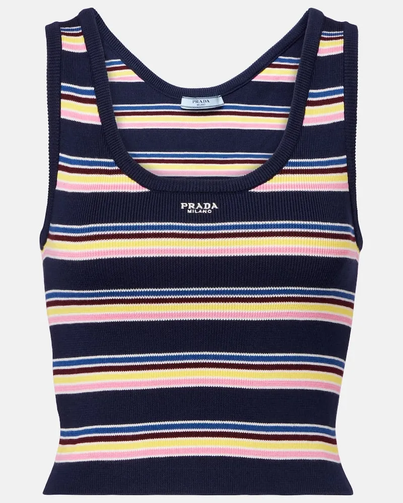 Prada Top aus Baumwolle Blau