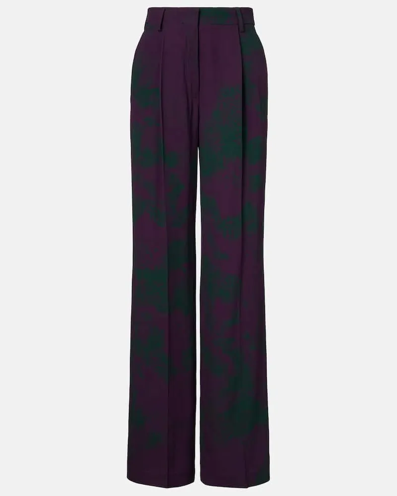 Dries van Noten Weite Hose Burgunderrot