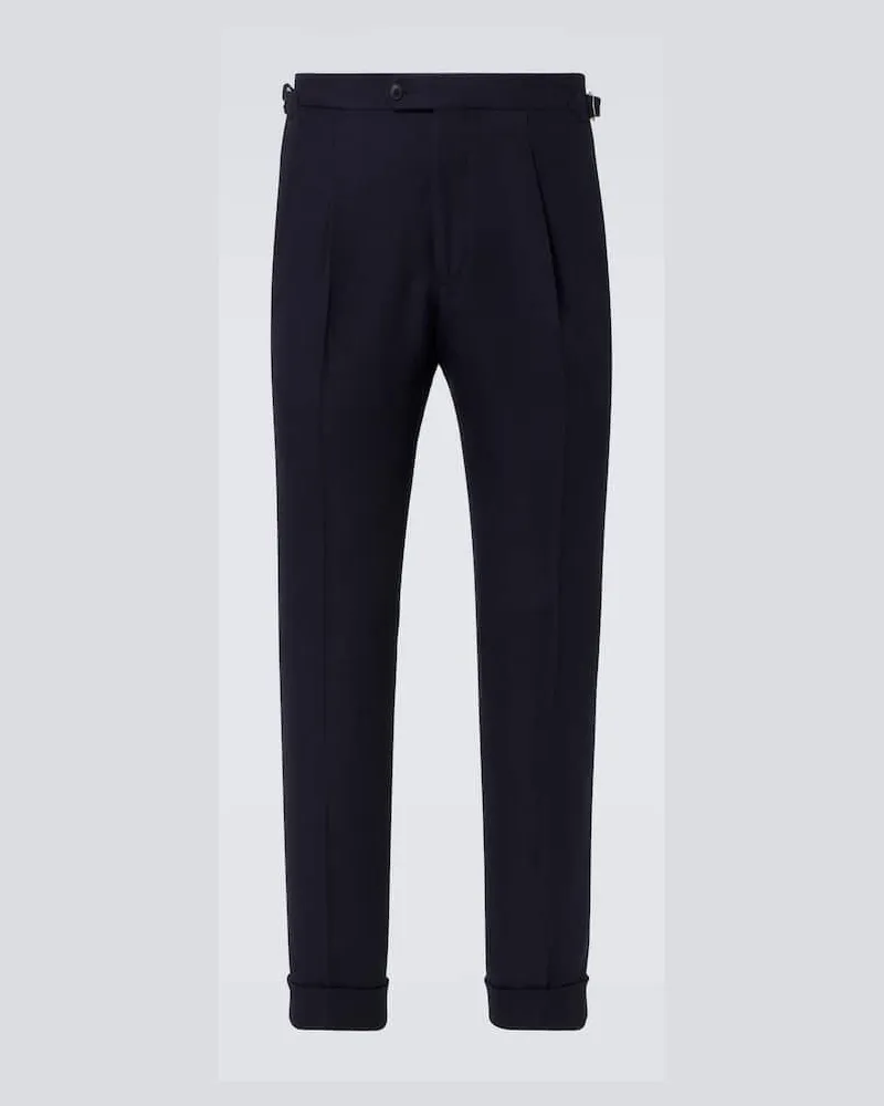 SAMAN AMEL Gerade Hose Amie aus Wolle Blau
