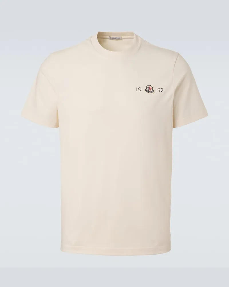 Moncler T-Shirt aus Baumwoll-Jersey Weiß