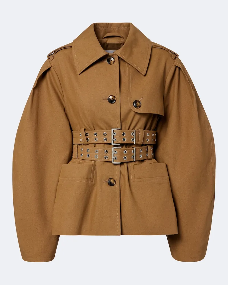 Ganni Windjacke aus Baumwolle Braun