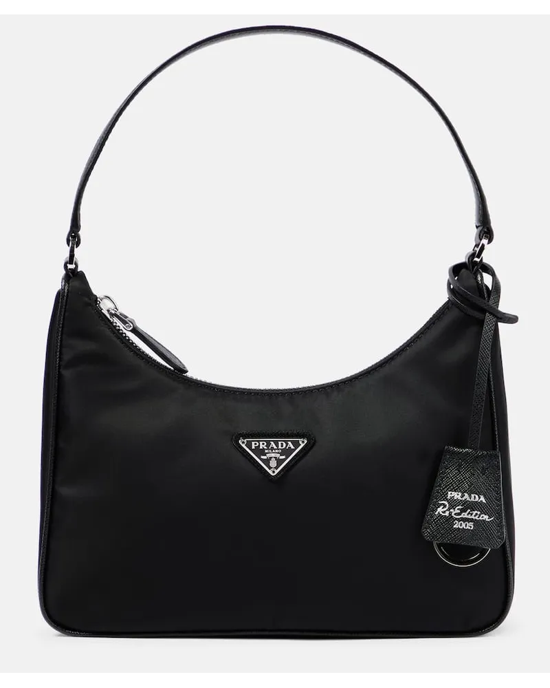 Prada Schultertasche Re-Edition 2005 aus Re-Nylon Schwarz