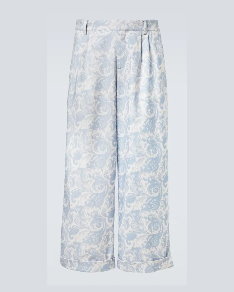 COMMAS Weite Hose aus einem Baumwollgemisch Blau