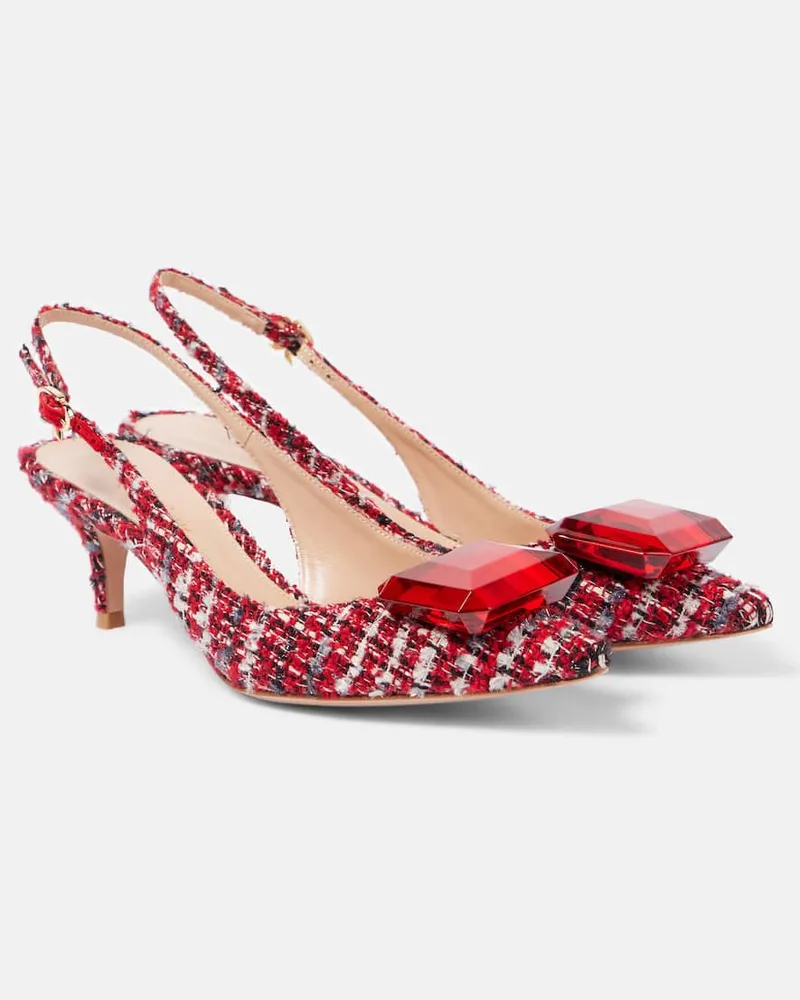 Gianvito Rossi Slingback-Pumps Jaipur aus Bouclé Rot