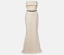 Bustier-Robe aus einem Seidengemisch