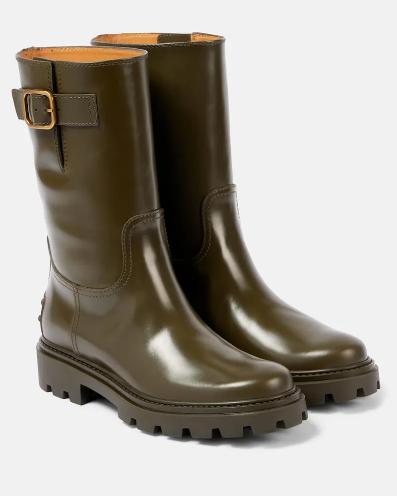 TOD'S Stiefel aus Leder Grün