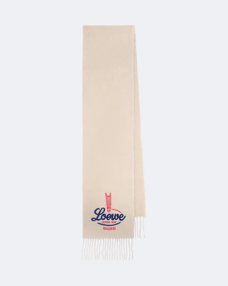 Loewe Schal aus Alpakawolle und Wolle Beige