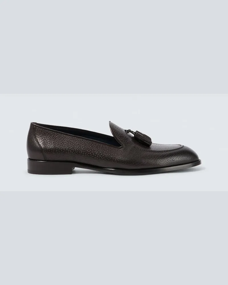 Brioni Loafers aus Leder Braun