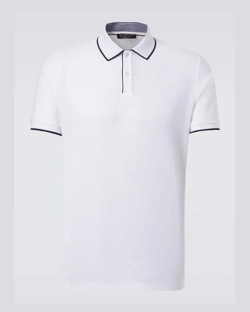 Loro Piana Polohemd aus Piqué Weiß