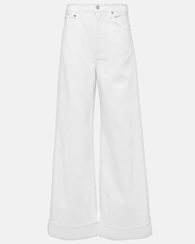 AGOLDE High-Rise Wide-Leg Jeans Dame Jean Weiß