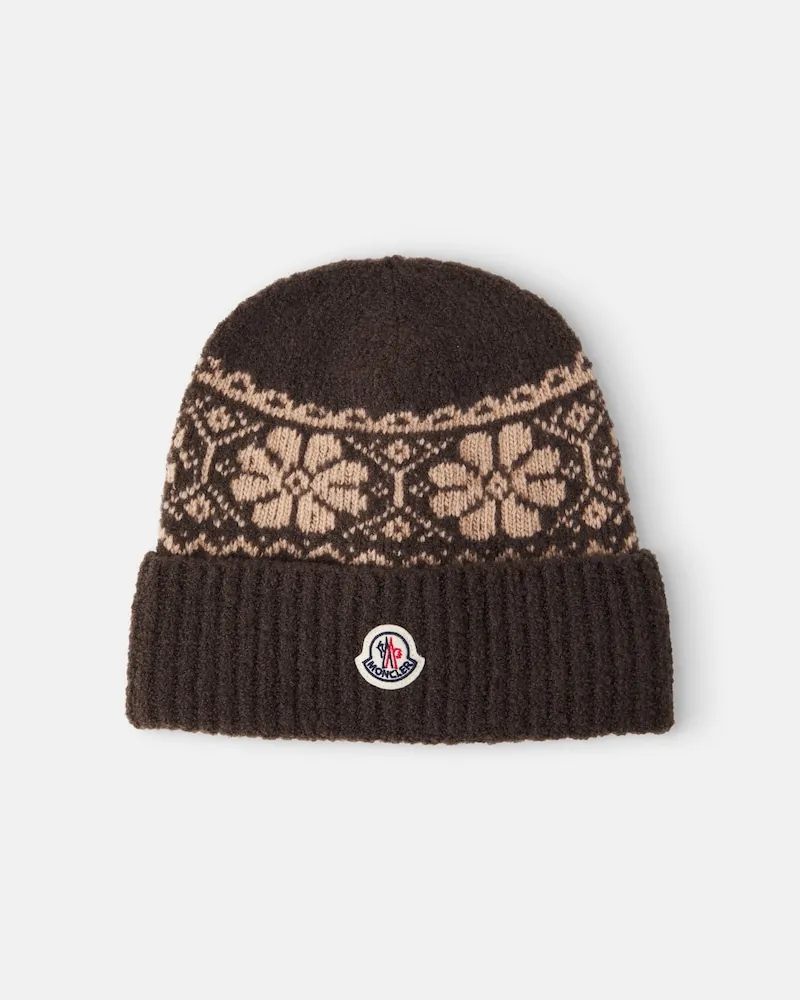 Moncler Mütze aus einem Wollgemisch Braun