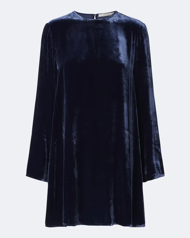 ASCENO Minikleid Larissa aus Samt Blau