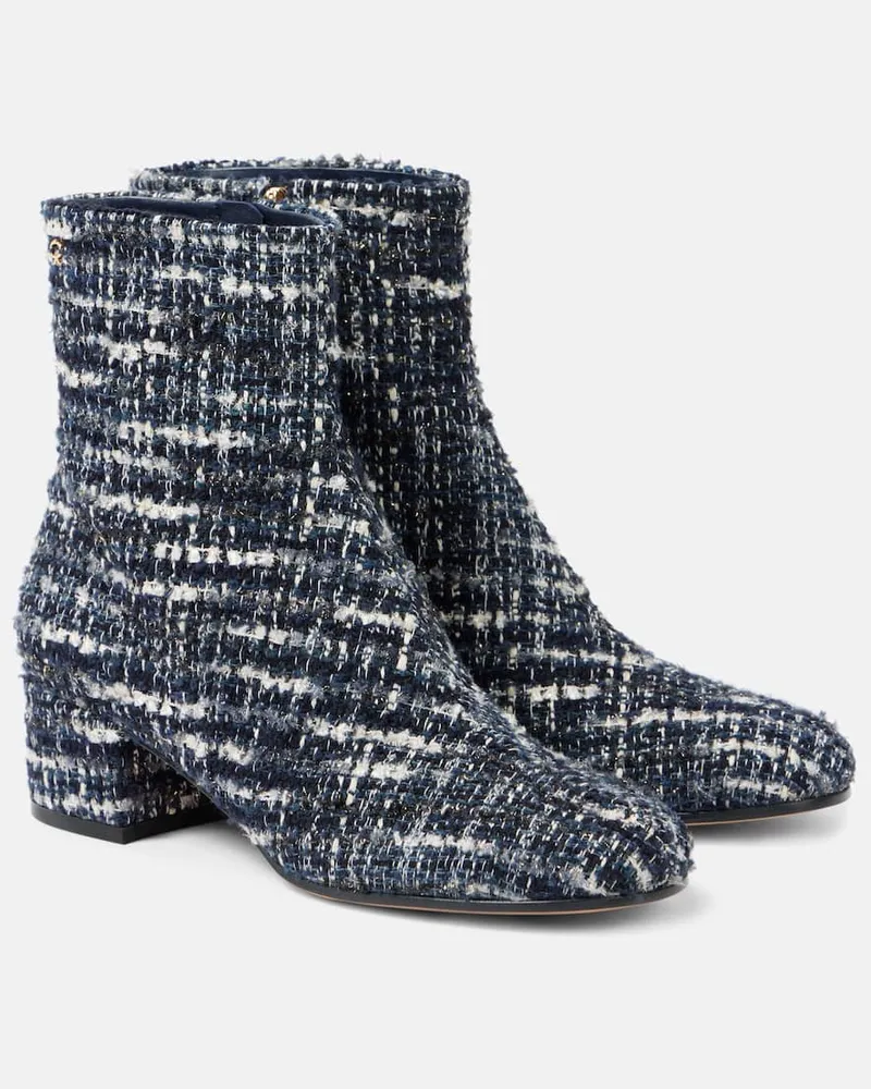 Gianvito Rossi Ankle Boots 45 aus Bouclé Blau