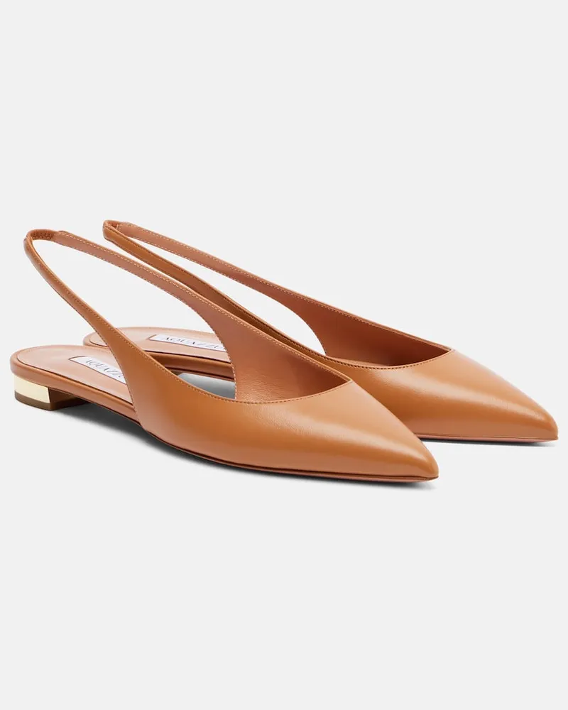 Aquazzura Slingback-Ballerinas Purist aus Leder Beige