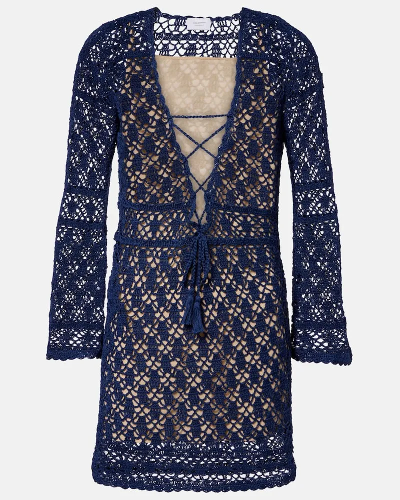 Anna Kosturova Minikleid Bianca aus Häkelstrick Blau