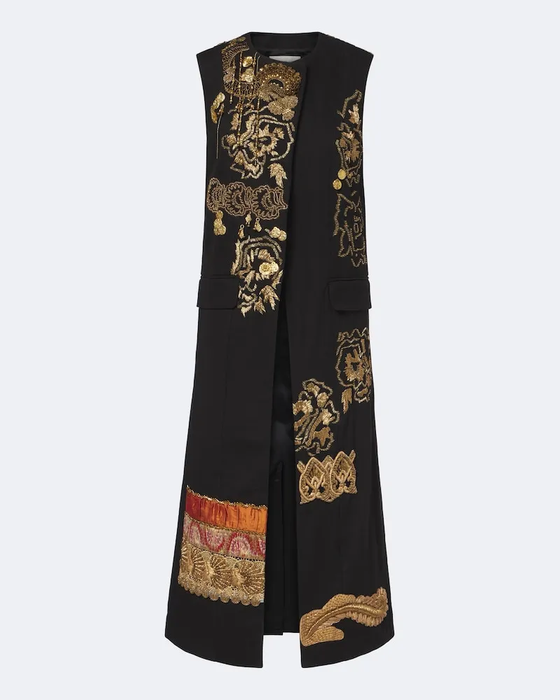 Dries van Noten Verzierte Weste aus Baumwolle Multicolor
