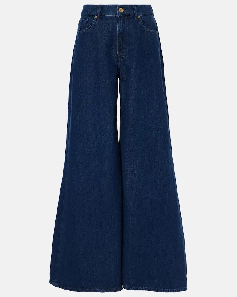 7 for all mankind High-Rise Wide-Leg Jeans Willow Blau