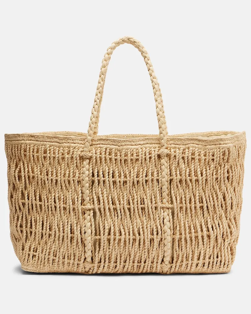 The Row Tote Bag Georgica Large aus Raffiabast Beige