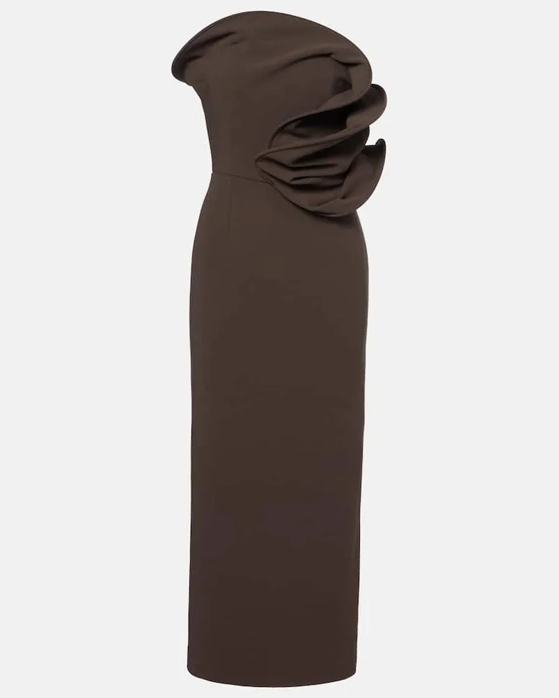 Magda Butrym Cocktailkleid aus einem Wollgemisch Braun