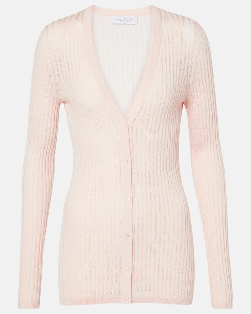 Gabriela Hearst Cardigan Emma aus Kaschmir und Seide Rosa