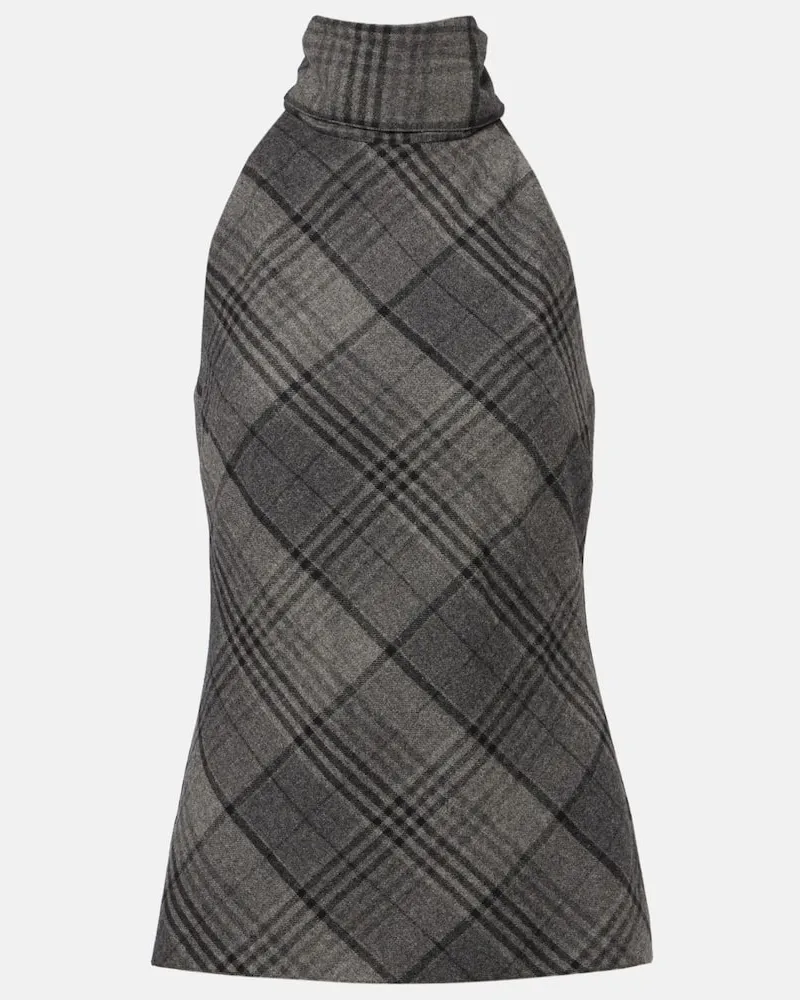 Ralph Lauren Top Chilton aus Wolle Grau