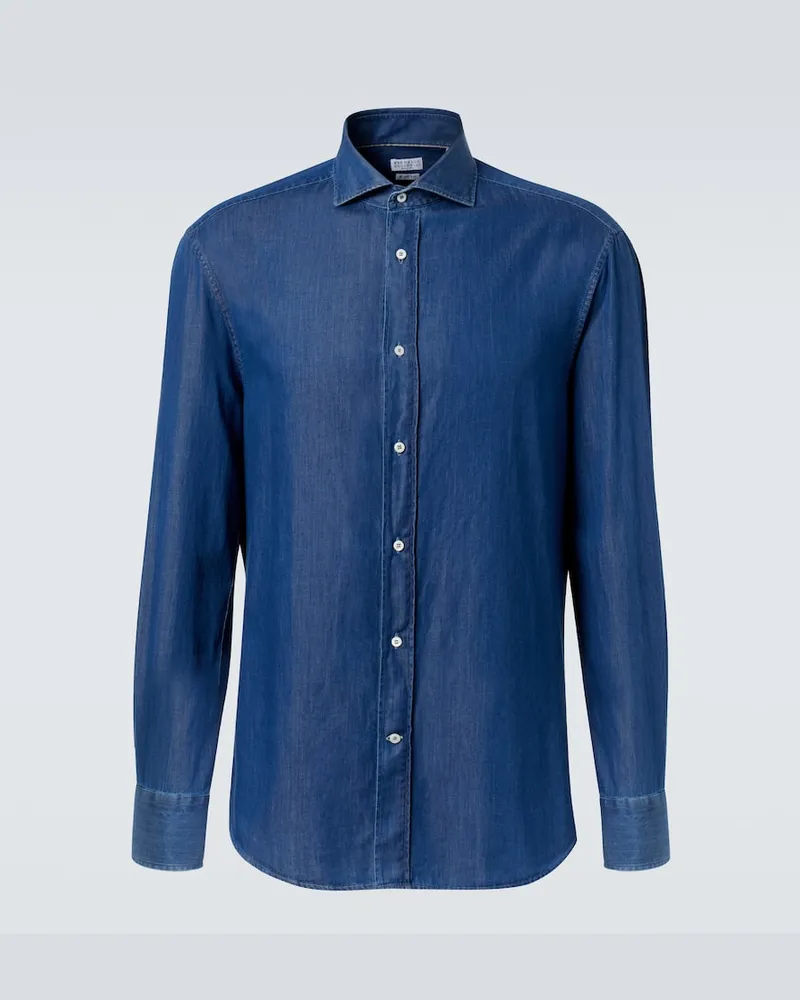 Brunello Cucinelli Jeanshemd Blau