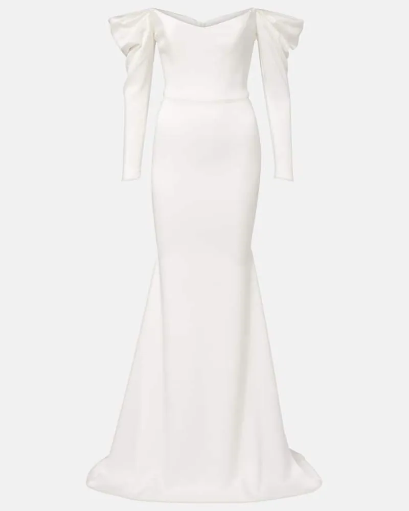 Alex Perry Bridal Robe aus Satin Weiß