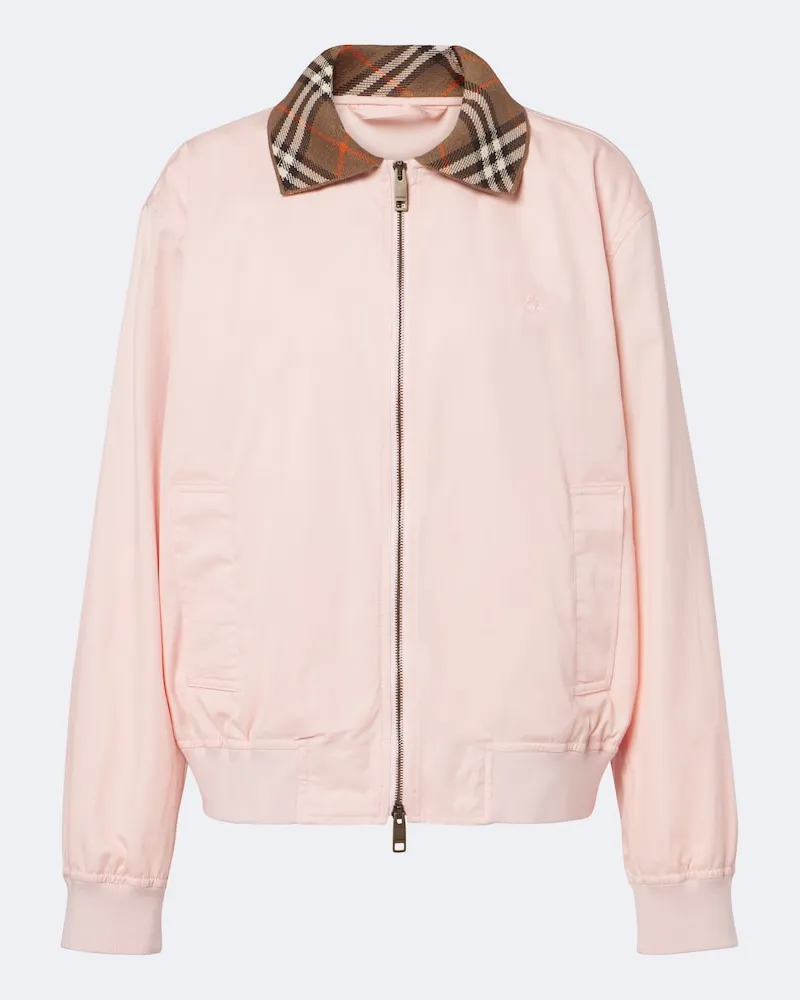 Burberry Blouson Burberry Check aus Baumwoll-Gabardine Rosa