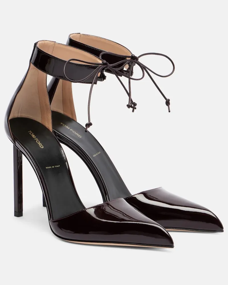 Tom Ford Pumps aus Lackleder Burgunderrot