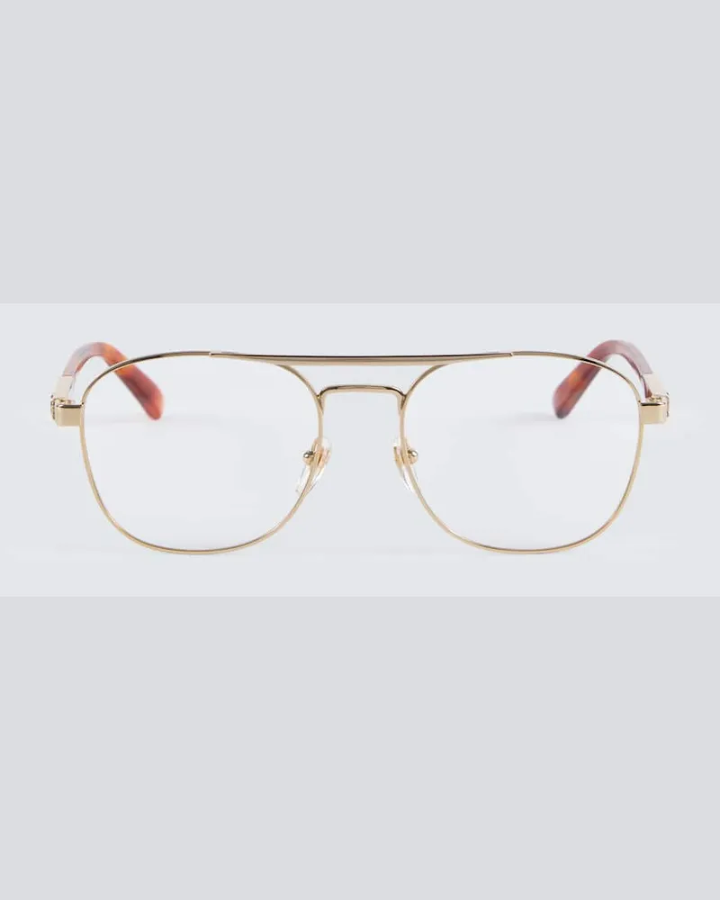 Gucci Aviator-Brille Gold