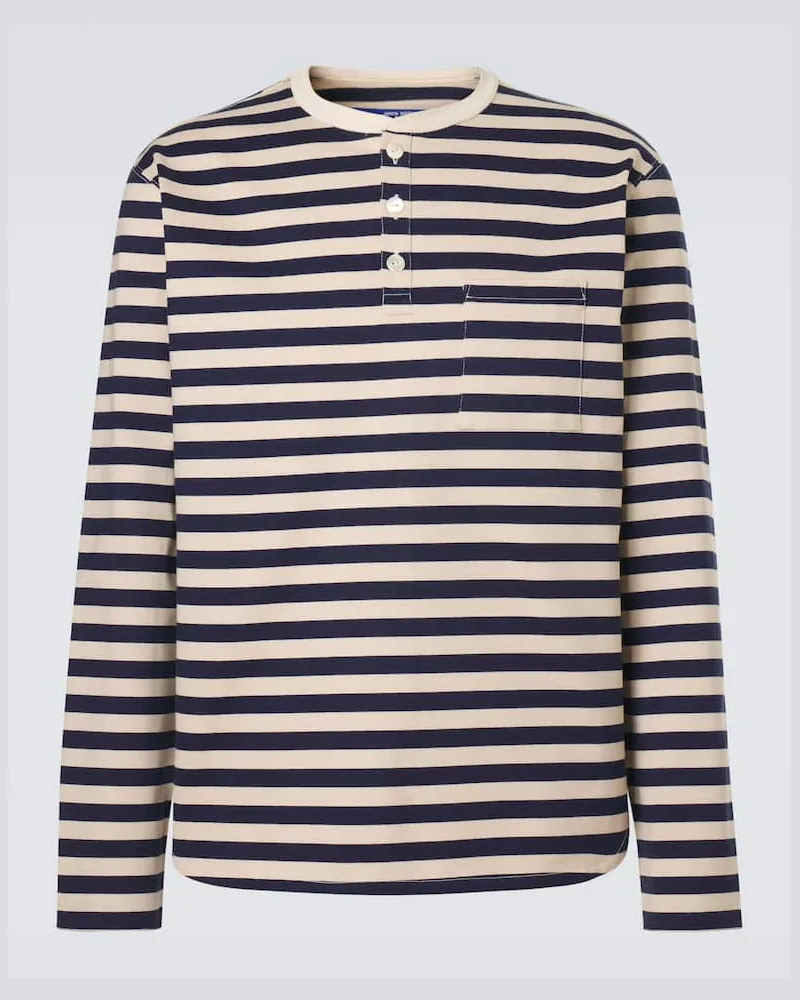 Junya Watanabe Longsleeve aus Baumwoll-Jersey Blau