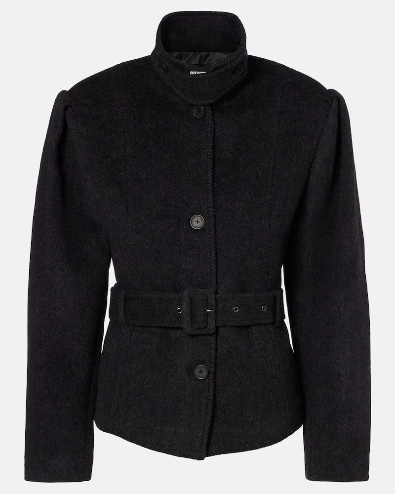 ROTATE Birger Christensen Jacke Marie aus einem Wollgemisch Grau