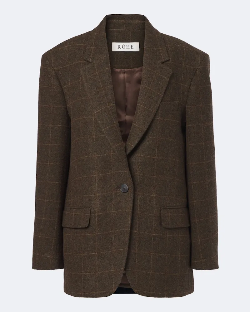 Róhe Róhe Oversize Blazer aus Wolle Braun