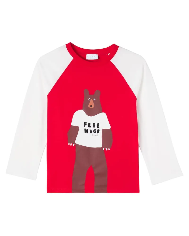 Gucci X Euan Roberts Longsleeve aus Baumwoll-Jersey Rot