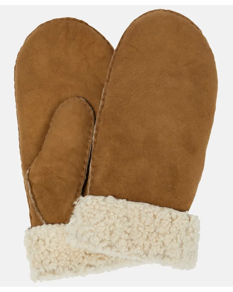 Isabel Marant Fäustlinge Mulfi mit Shearling Braun