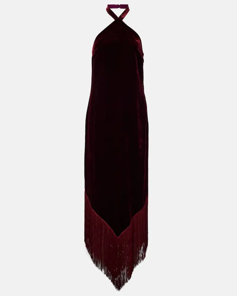 Taller Marmo Maxikleid Nina aus Samt Burgund