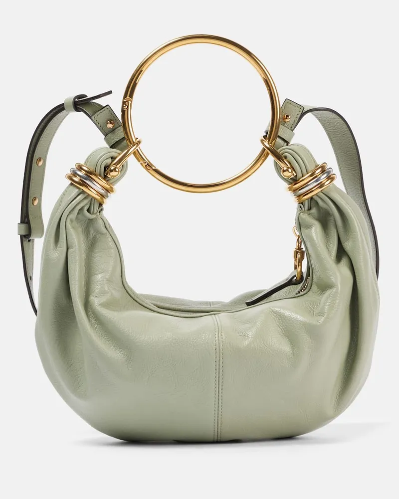 Chloé Chloé Schultertasche Bracelet Small aus Leder Grün