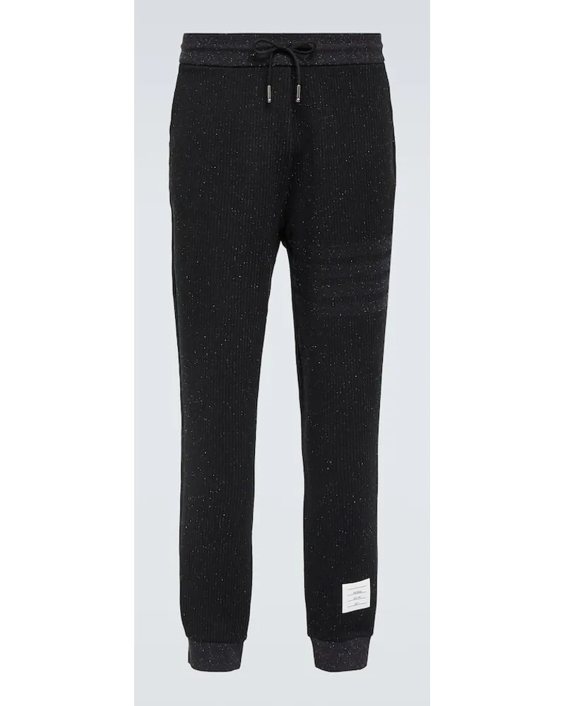 Thom Browne Jogginghose 4 Bar Aus Baumwolle Und Seide Schwarz