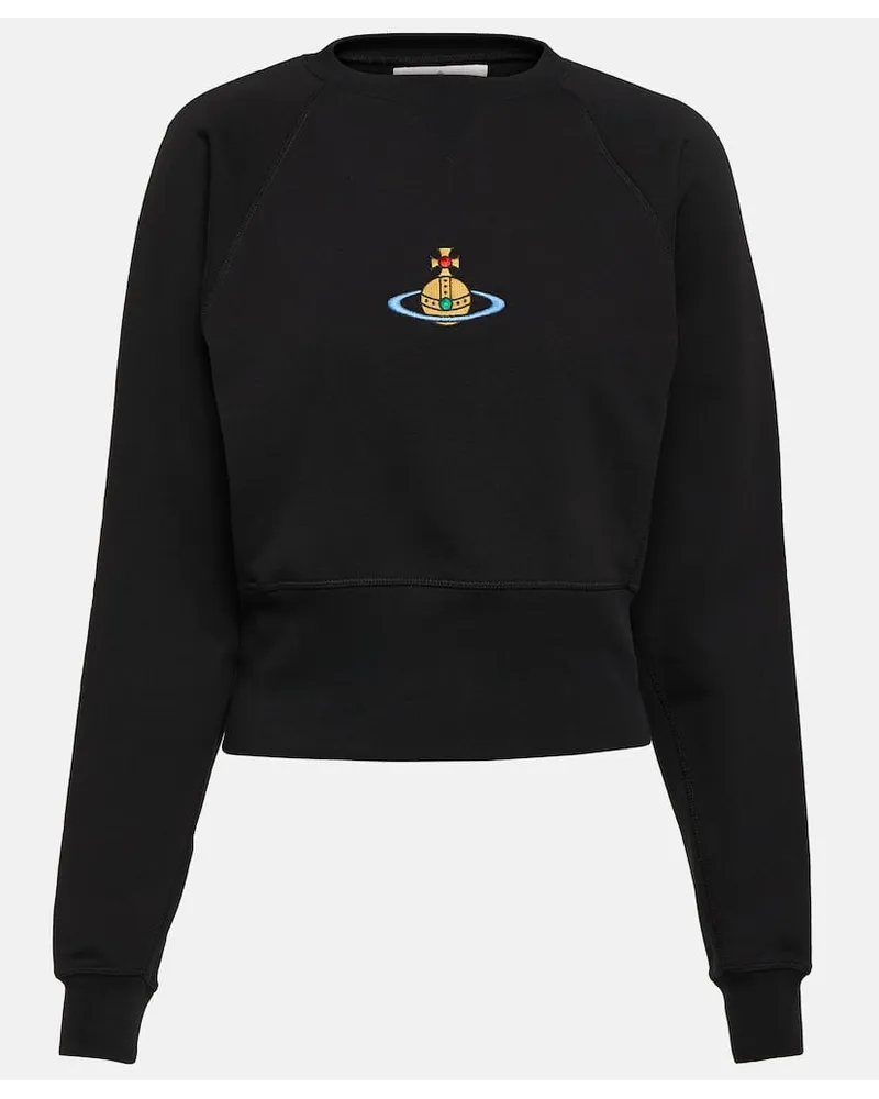 Vivienne Westwood Cropped-Sweatshirt aus Baumwolle Schwarz