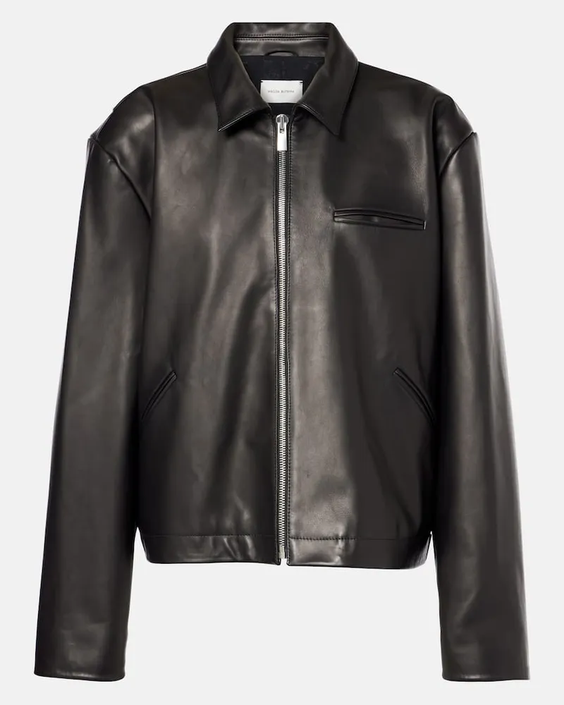 Magda Butrym Oversize-Lederjacke Schwarz