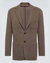 Canali Blazer aus Wolle und Kaschmir Grau