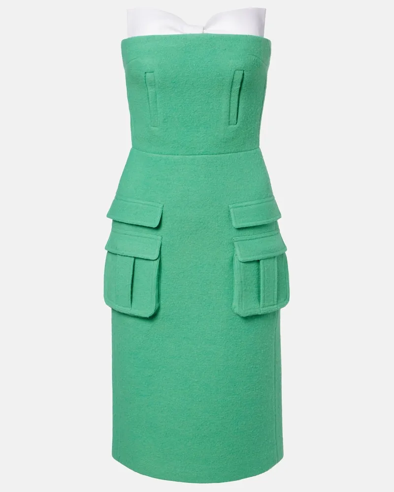 SHUSHU/TONG Midikleid aus Wolle Grün