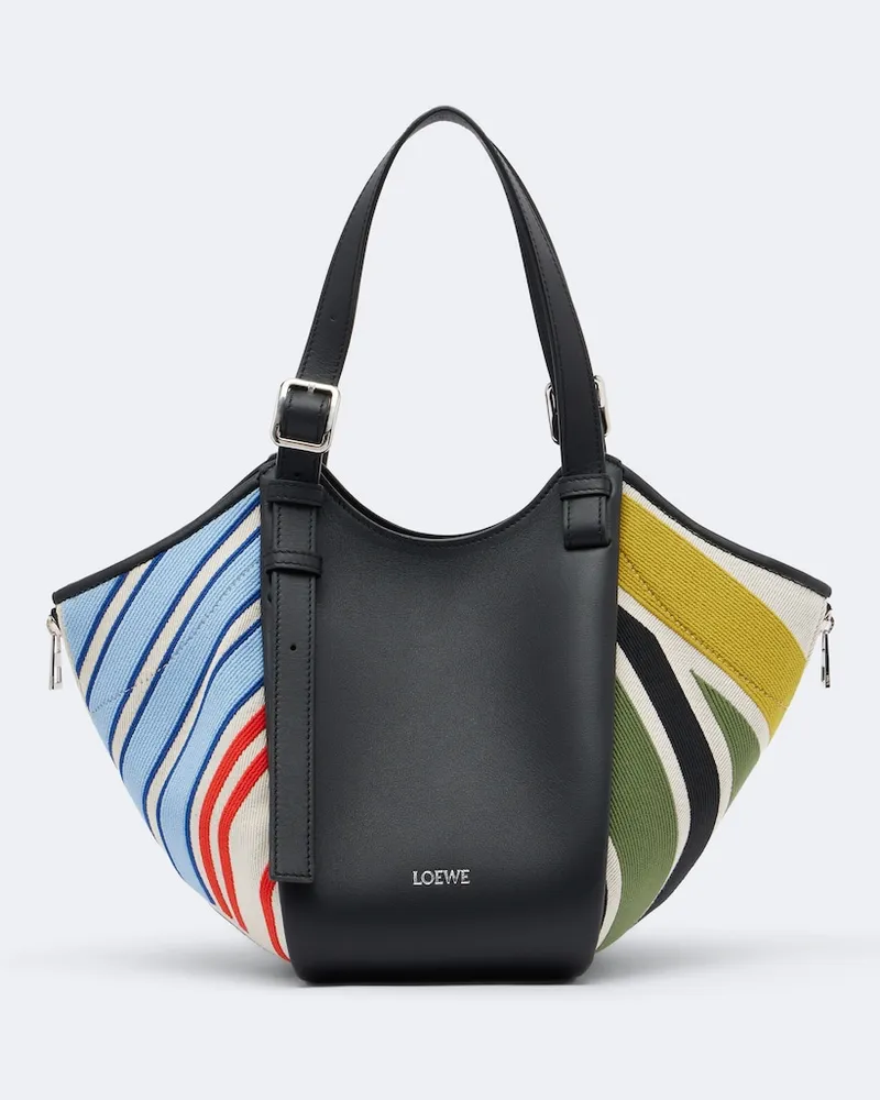 Loewe Bestickte Tote Bag Hammock Flip aus Leder Multicolor